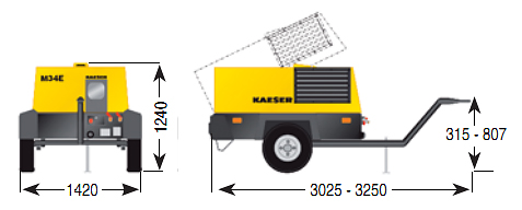 Габаритные размеры Mobilair M 34 Е